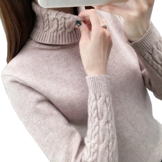 Stay Cozy and Chic: Embrace Autumn/Winter in Style with our New 2024 Women's Turtleneck Pullover Sweater!