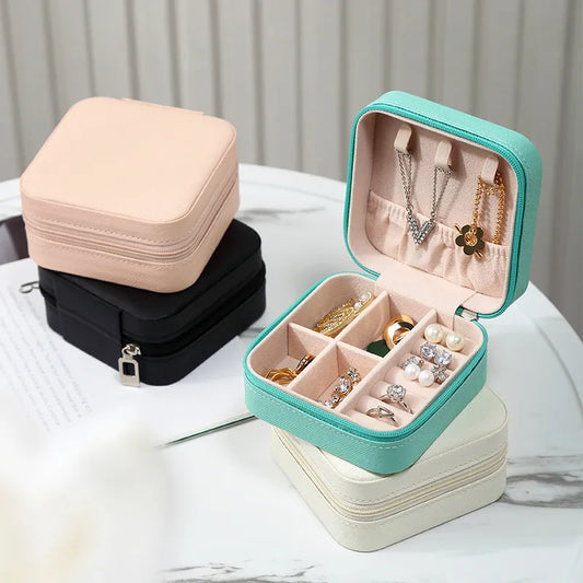 Chic Travel Companion: Portable Mini Jewelry Storage Box for Stylish Organization On-the-Go!