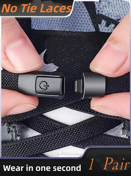 Convenient No Tie Shoe Laces for Kids and Adults - 8MM Press Lock Elastic Sneaker Laces
