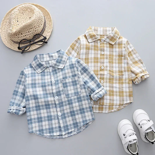 Classic Plaid Perfection: Cotton Toddler Shirt for Stylish Little Ones